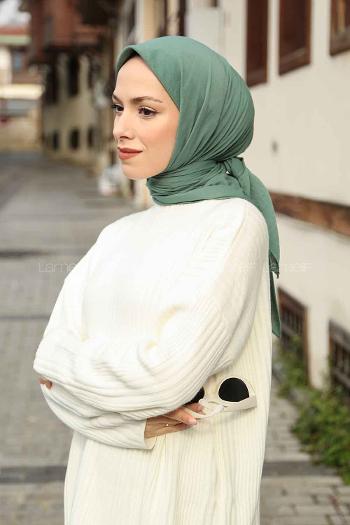 Plum Green Cotton Fabric Straight Scarf