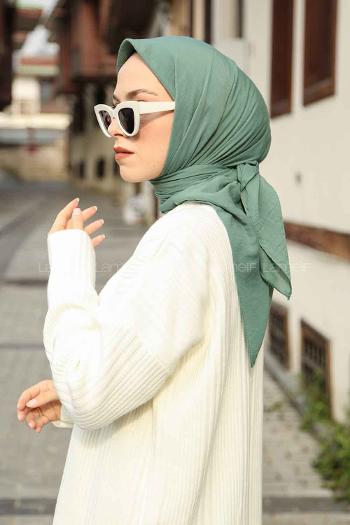 Plum Green Cotton Fabric Straight Scarf