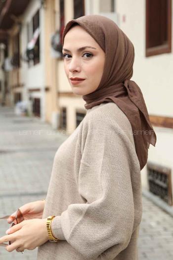 Soft Brown Cotton Fabric Straight Scarf