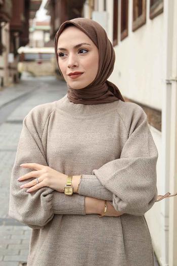 Soft Brown Cotton Fabric Straight Scarf