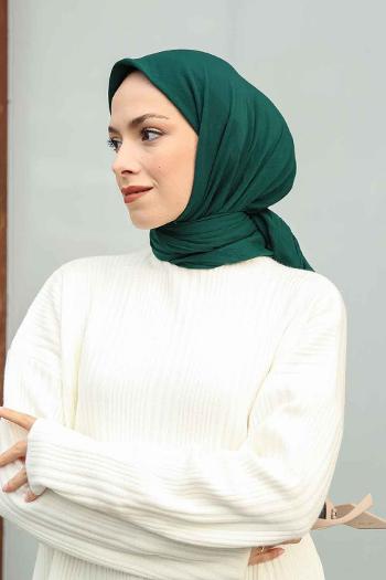 Emerald Green Cotton Fabric Straight Scarf