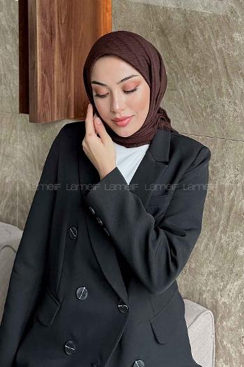 Bitter Brown Cotton Fabric Straight Scarf