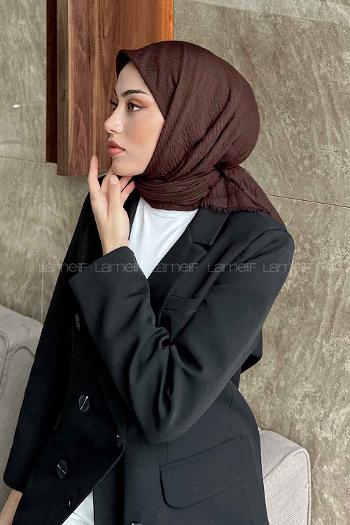 Bitter Brown Cotton Fabric Straight Scarf