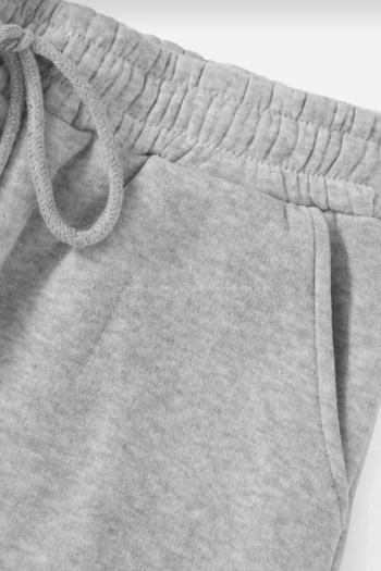 Gray Elastic Trousers High Waist Slim Fit Bottom Tracksuit