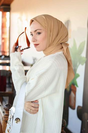 Lamelif Keten Eşarp Naturel Bej