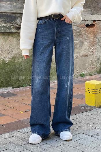 Denim Blue Denim High Waist Denim Pants