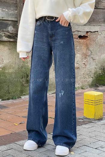 Denim Blue Denim High Waist Denim Pants