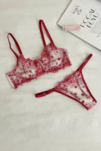 Claret Red Cotton Fabric Underwire Unsupport 