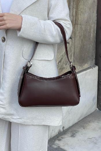 Lamelif Distressed Kol Çantası Kadın Acı Kahve