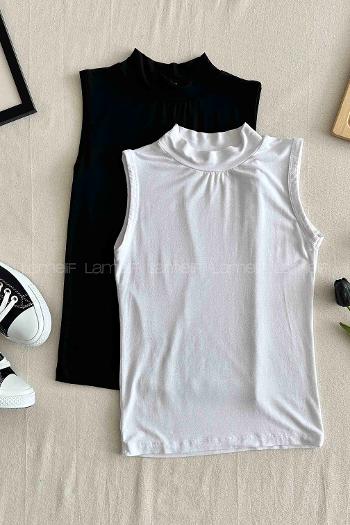 White Crew Neck Zero Arm Combed Fabric Body