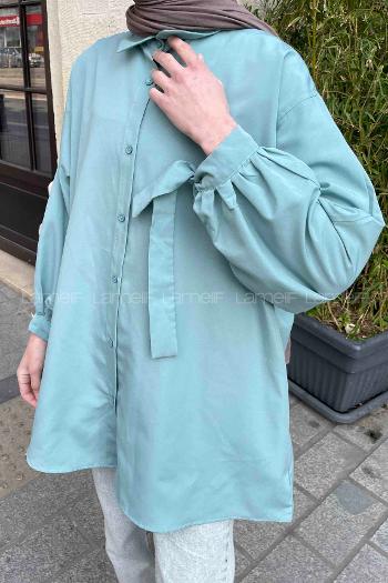 Lamelif Kol Detaylı Gömlek Mint Yeşili