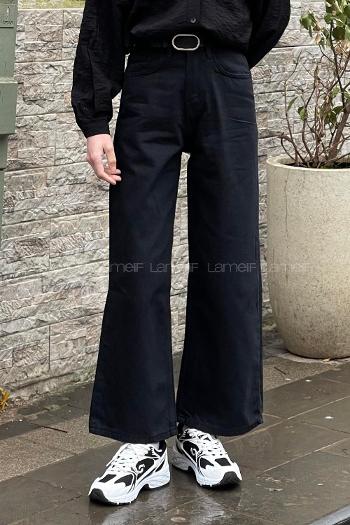 Lamelif Midi Boy Bol Paça Pantolon Füme