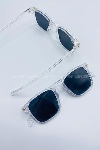 Lamelif Hemnes Şeffaf Çerçeve Siyah Güneş Gözlüğü