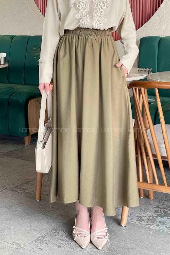 Army Green Tensel Unprinted Skirt Skirt