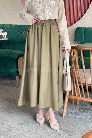 Army Green Tensel Unprinted Skirt Skirt