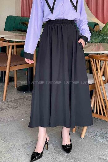 Black Tensel Unprinted Skirt Skirt