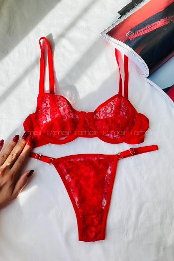 Red Cotton Fabric Underwire Unsupport 