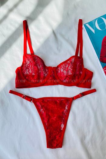 Red Cotton Fabric Underwire Unsupport 