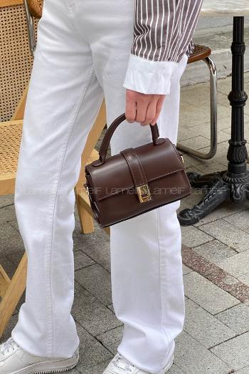 Bitter Brown With Suspenders Skin Hand Bag Bag