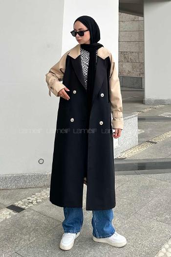 Lamelif Retrica İki Renk Trençkot  Bej