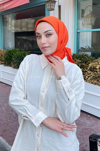 Lamelif G Desen Jakar Eşarp Oranj