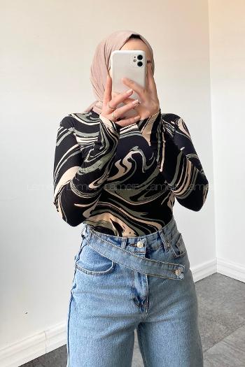 Green Turtle Neck Long Arm Body