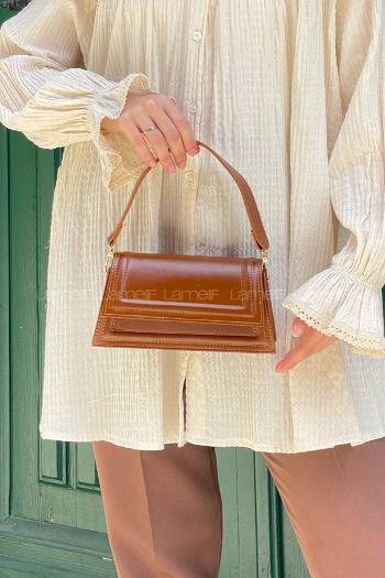 Lamelif Mini Julia Model Kadın El Ve Omuz Çantası Taba