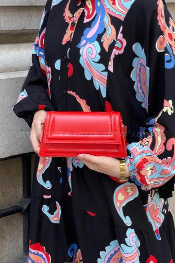 Lamelif Mini Julia Model Kadın El Ve Omuz Çantası Kırmızı