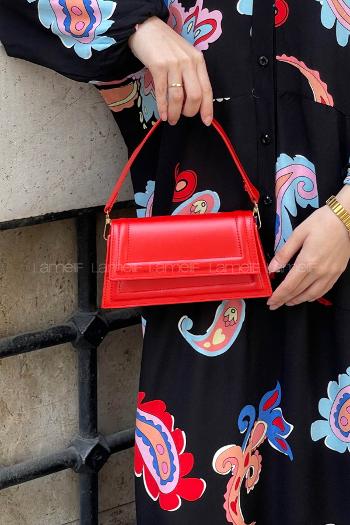 Lamelif Mini Julia Model Kadın El Ve Omuz Çantası Kırmızı