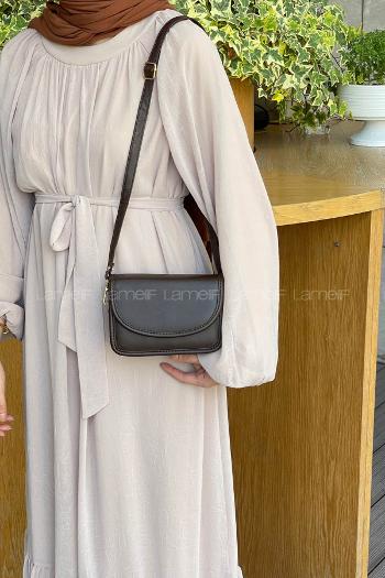 Lamelif Mini Kutu Çapraz Çanta Kadın Acı Kahve