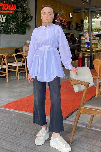 White Shirt Collar Long Arm Poplin Fabric Shirt