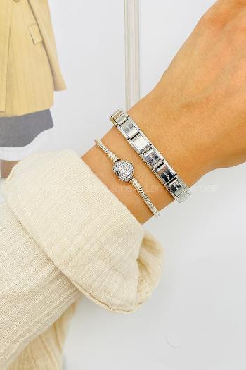 Silver Belted Gold Straight Wristband