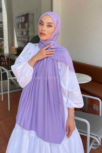 Gray Lilac Combed Fabric Straight Shawl