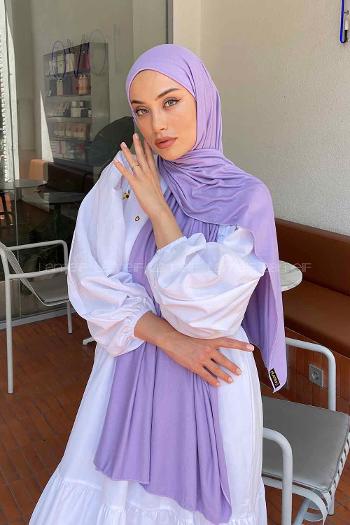 Gray Lilac Combed Fabric Straight Shawl