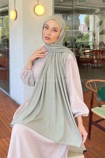 Water Green Combed Fabric Straight Shawl