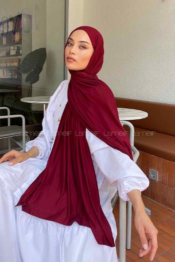 Lamelif Penye Şal Koyu Bordo