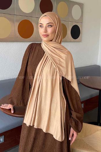 Camel Combed Fabric Straight Shawl