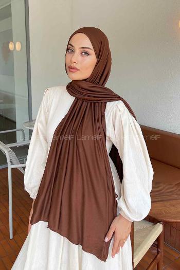 Chocolate Brown Cotton Fabric Flowering Shawl