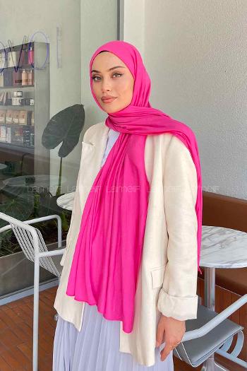 Lamelif Fuşya Penye Şal