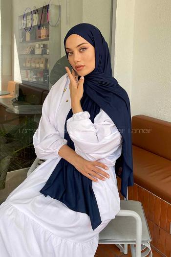 Lamelif Gece Mavisi Penye Şal