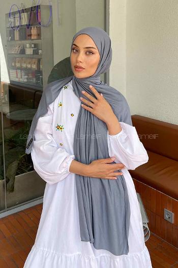 Lamelif Gri Penye Şal