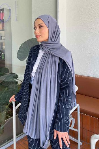 Gray Black Combed Fabric Straight Shawl