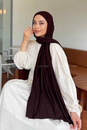 Lamelif Koyu Kahve Penye Şal