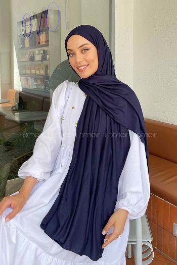 Lamelif Lacivert Penye Şal