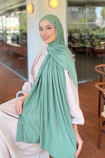 Nefti Green Combed Fabric Straight Shawl