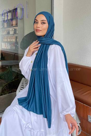 Lamelif Penye Şal Koyu Petrol Mavi