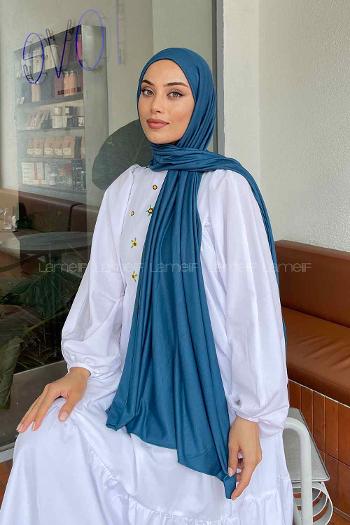 Lamelif Penye Şal Koyu Petrol Mavi