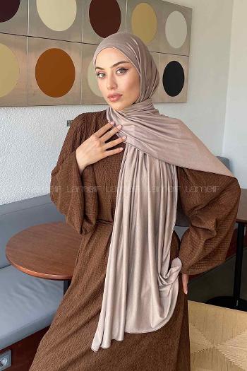 Lamelif Penye Şal Koyu Vizon