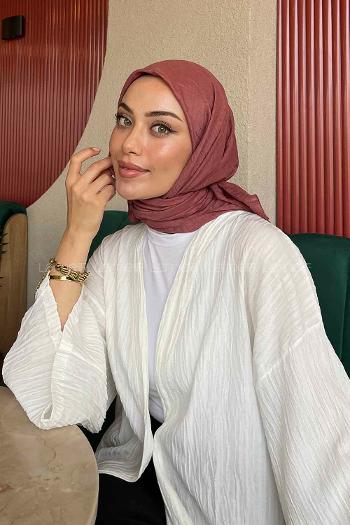 Lamelif Bambu Eşarp Koyu Pudra