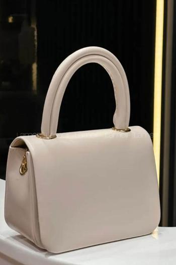 Lamelif Mini Çapraz Askılı Ve El Çantası Helen Krem